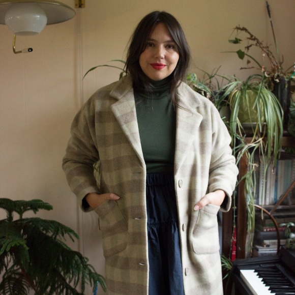 Valerie Dumaine Avel Coat - Size M - Brown Plaid - Picture 2 of 14